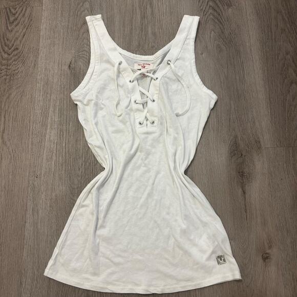 True religion lace up tank top - Picture 1 of 3